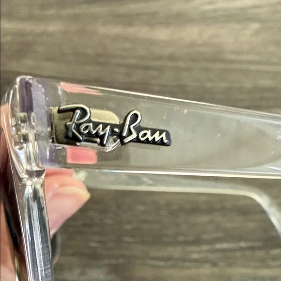 Ray-Ban Transparent Frame Sunglasses with Black Case - Picture 5 of 5